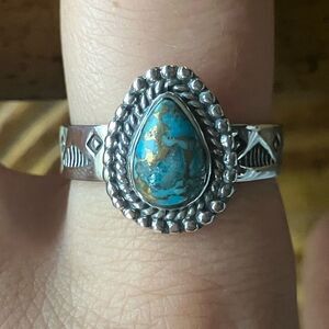Mojave Turquoise Sterling Silver Southwestern Ring Size 9